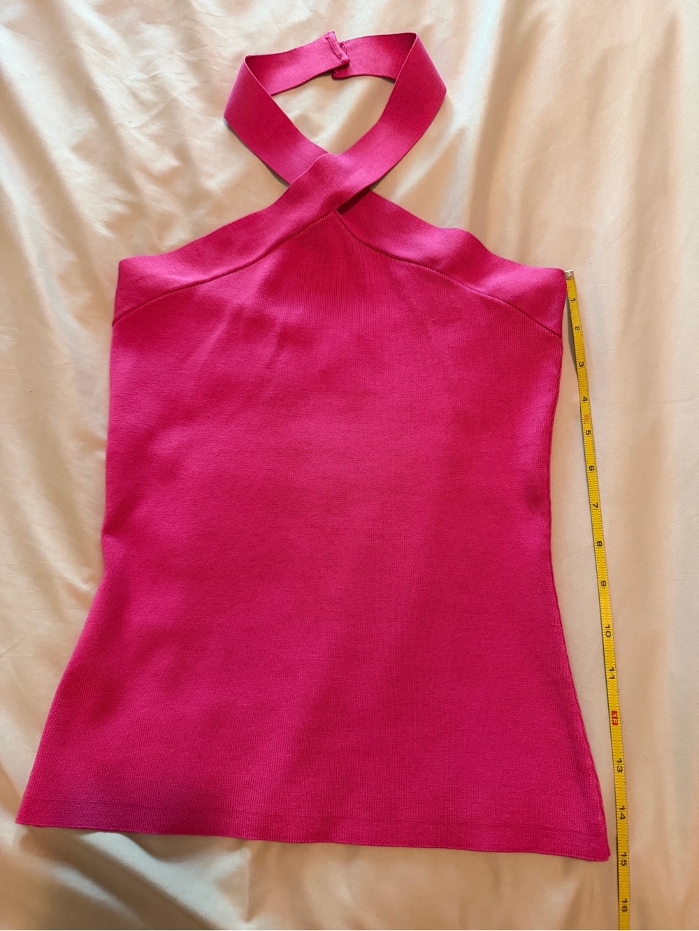 Design History Fuchsia Pink Halter Tank Top